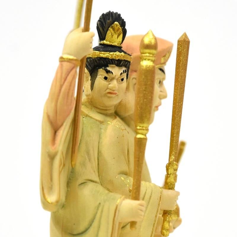 木彫り仏像 【小仏】柘植三面出世大黒天 淡彩色 比叡山形三面 木彫り仏像 【小仏】柘植三面出世大黒天 淡彩色 比叡山形三面