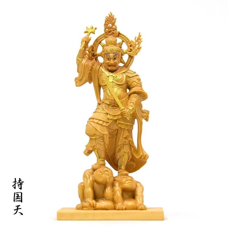 木彫り仏像-小仏 東寺形【四天王】セット 柘植金泥仕様 総高12.5 木彫り仏像-小仏 東寺形【四天王】セット 柘植金泥仕様 総高12.5