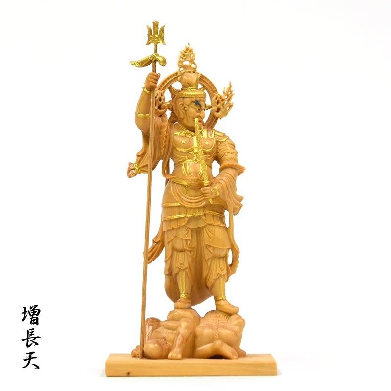 木彫り仏像-小仏 東寺形【四天王】セット 柘植金泥仕様 総高12.5 木彫り仏像-小仏 東寺形【四天王】セット 柘植金泥仕様 総高12.5