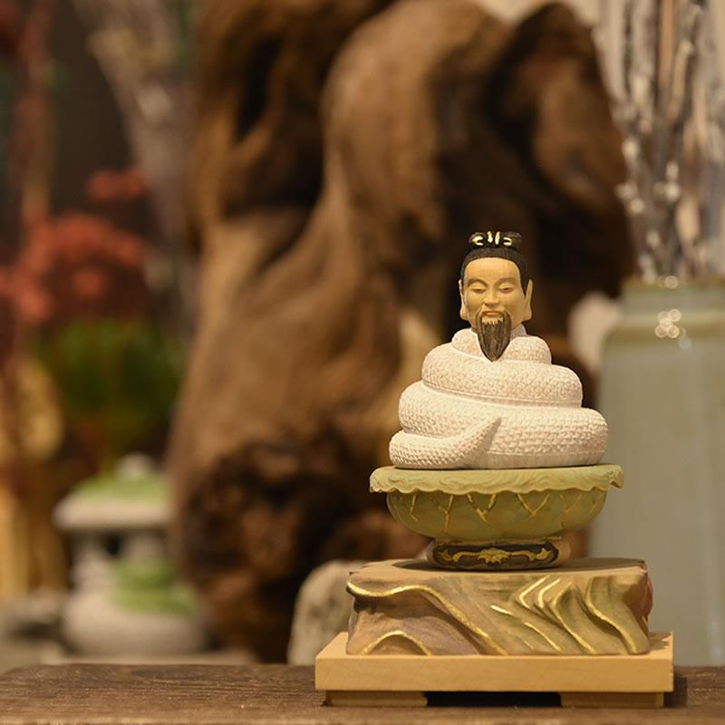 木彫り神像/仏像 小仏【宇賀神（うがじん、うかのかみ）】 柘植