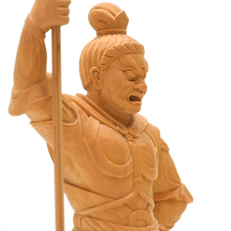 木彫り仏像 四天王之【増長天】立像 柘植 立5.0寸 総高27.5cm 木彫り仏像 四天王之【増長天】立像 柘植 立5.0寸 総高27.5cm