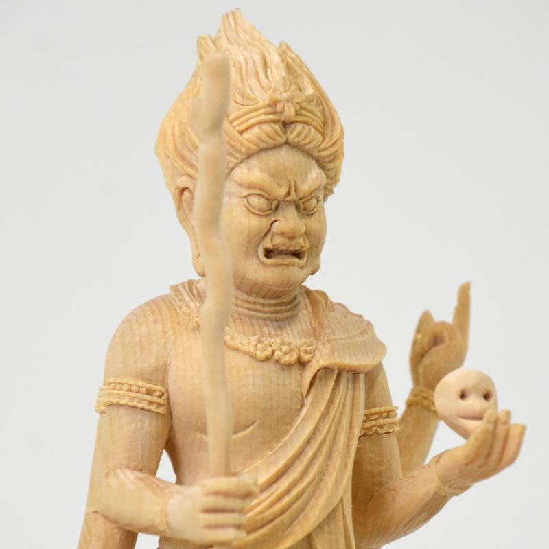 木彫り仏像 上彫【烏枢沙摩明王(うすさまみょうおう)四臂像 木彫り仏像 上彫【烏枢沙摩明王(うすさまみょうおう)四臂像
