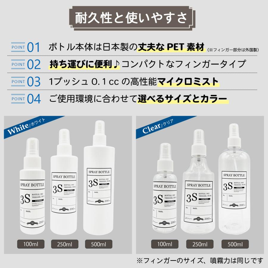 スリーエス スプレーボトル 3S クリア フィンガー プッシュ 100ml 0.1
