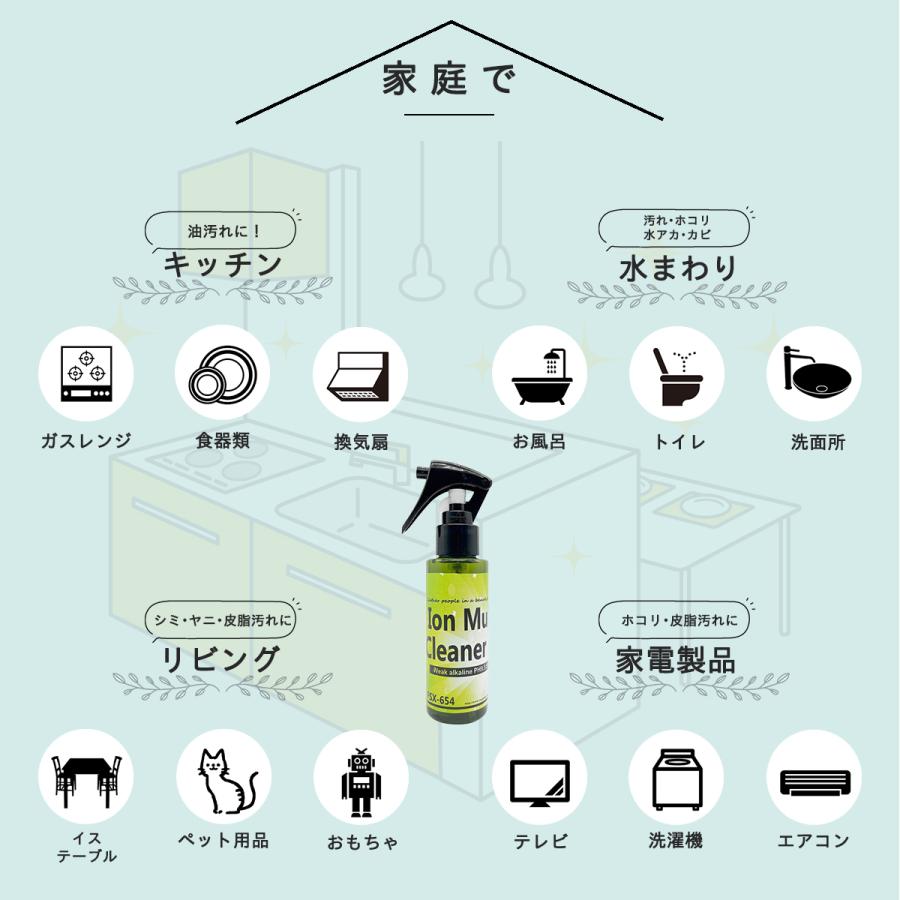 スリーエス 高性能 洗剤 イオンマルチクリーナー3S 掃除 4L 空スプレー付 日本製 皮脂汚れ 弱アルカリ性 キッチン リビング タイヤコート 消臭 再付着防止の画像