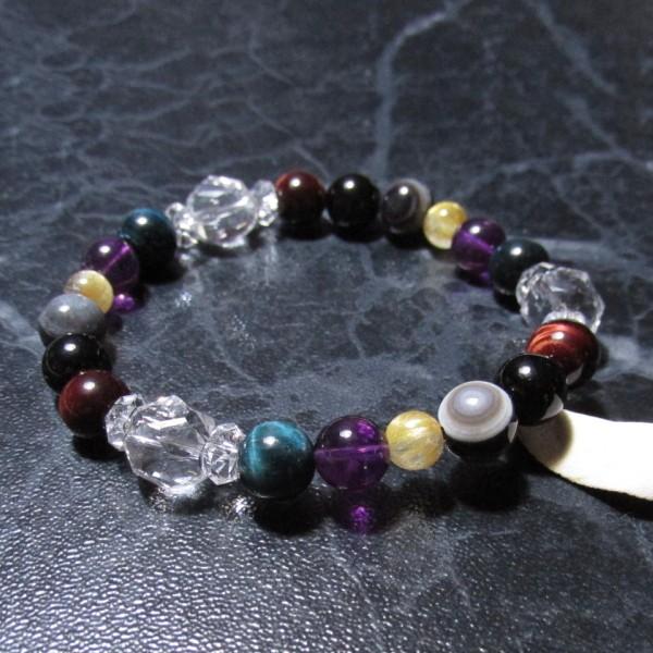 厄除け アメジスト ルチルクオーツ 天眼石 ブラックタイガーアイ