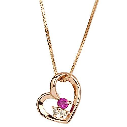 人気満点 四葉のクローバー ダイヤモンド ルビー 10金 ハートネックレス K10 10k 7月 4月 誕生石 ピンクゴールド レディース 女性 M 日本最大級 Www Craftandskewers Co Uk