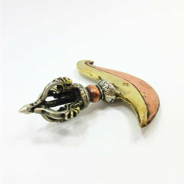 カルタリ 金剛斧 金剛杵 曲刀 高さ約9．5cm 3カラー 銅 宝斧