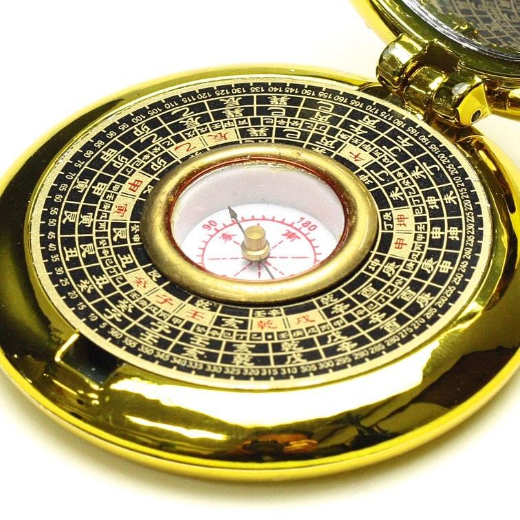 開運グッズ 携帯用 風水羅盤 風水盤 風水鏡 風水方位 巾着袋付 風水