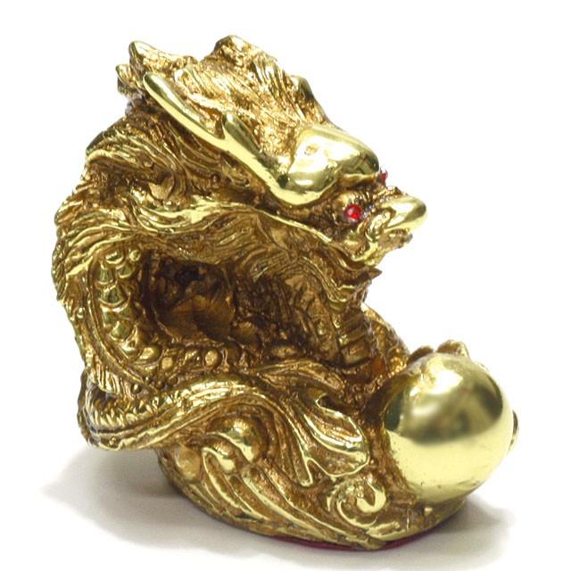 風水グッズ 龍 置物 福龍 真鍮製 玉を抱く龍 金龍 開運龍 竜 辰 干支