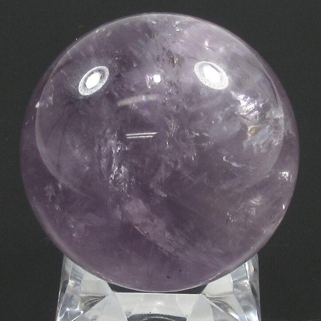 アメジスト 丸玉 置物 紫水晶 アメジストクォーツ 直径63mm 台座