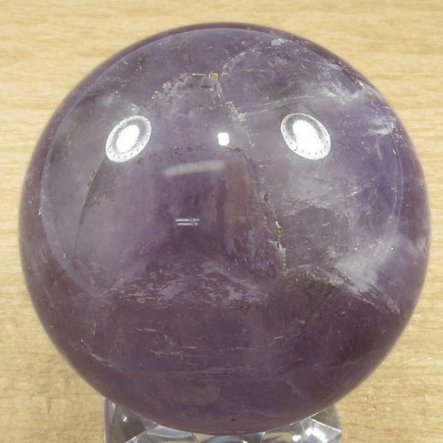 アメジスト 丸玉 置物 紫水晶 アメジストクォーツ 直径78mm 台座