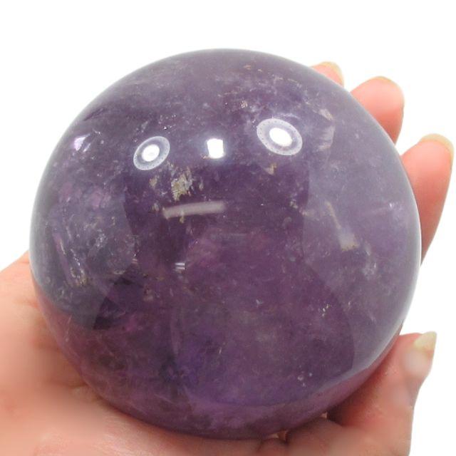 逸品大宝珠☆レインボー アメジスト アメシスト 紫水晶 丸玉 スフィア 天然石 アメジスト 丸玉 置物 紫水晶 アメジストクォーツ 直径78mm 台座