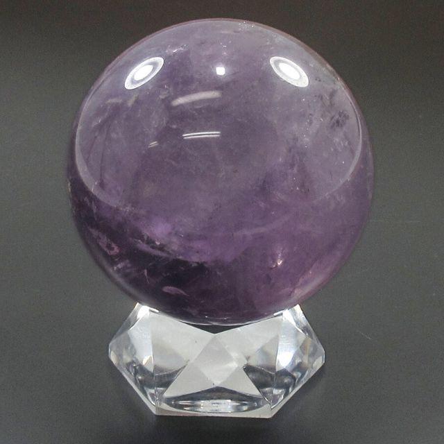 アメジスト 丸玉 置物 紫水晶 アメジストクォーツ 直径78mm 台座