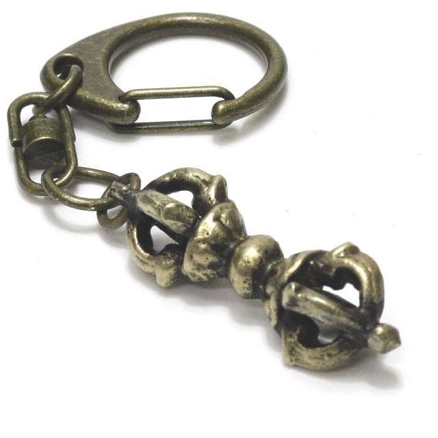 五鈷杵 バジュラ 金剛杵 真鍮 キーホルダー アクセサリー 密教法具