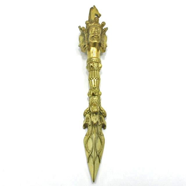 密教法具 独鈷杵 プルパ 特大長さ約34cm 真鍮 ブルパ 密教法具 独鈷杵 プルパ 特大長さ約34cm 真鍮 ブルパ