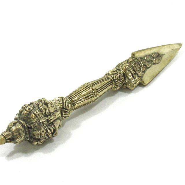 チベット密教法具 独鈷杵 本格派 プルパ 金剛杭 ブルパ 真鍮製