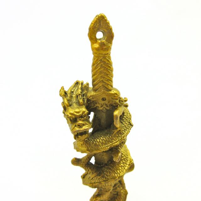龍 置物 剣龍 龍の置物 不動明王の剣 龍置物 銅製 高さ約12cm 風水