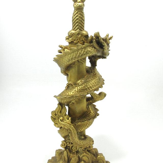 龍 置物 剣龍 不動明王 化身 銅製 龍の置物 宝剣 倶利伽羅剣 ドラゴン