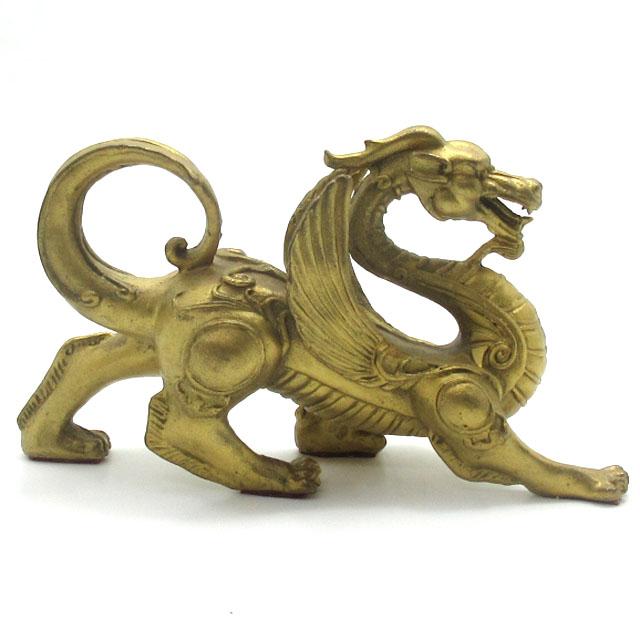 ヤアズ 置物 銅製 大サイズ 約17cm やあず 睚眦 ヤアズの置物 龍
