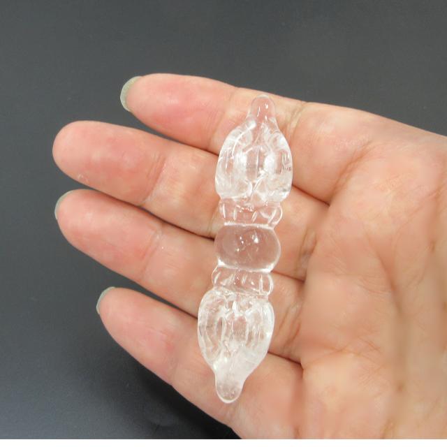 水晶ヴァジュラ（五鈷杵） 五鈷杵 バジュラ 水晶 約6.5cm 水晶バジュラ 金剛杵 密教法具 水晶の