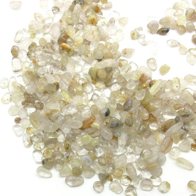 ルチルクォーツ ＆ 水晶 さざれ 約100g サザレ ルチル さざれ石