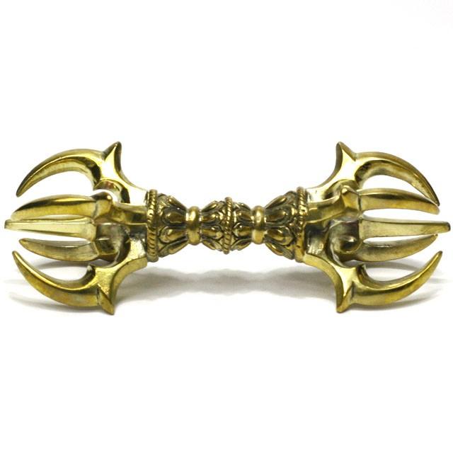 密教法具 五鈷杵 バジュラ Mサイズ 法器 仏具 金剛杵12.5cm 金剛杵 