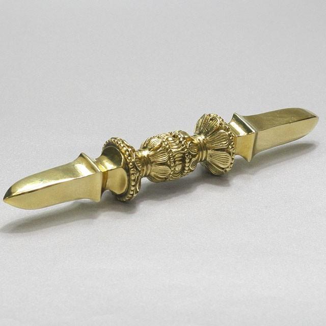 密教法具 独鈷杵 プルパ 金剛杭 両剣タイプ 精緻彫り 約13．3cm