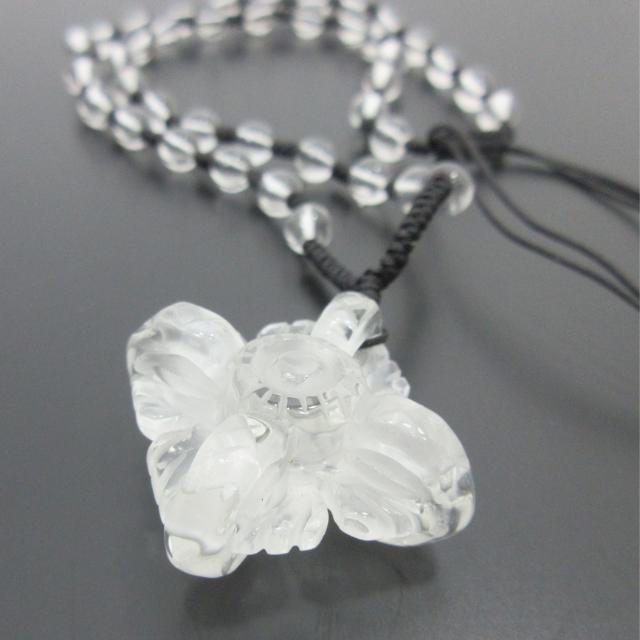 水晶 カツマ ネックレス 羯磨 天然水晶 紐ネックレス 十字金剛杵 密教