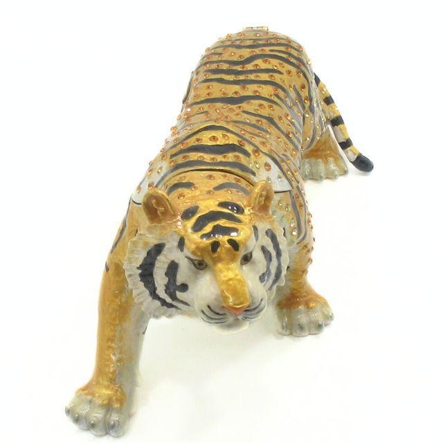 金虎 置物 風水 虎の置物 ラインストーン装飾 特大最大長さ約23cm