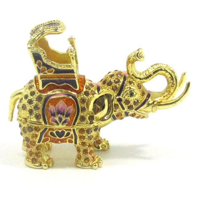 象 置物 ゾウ ラインストーン装飾 象の置物 キラキラ 金象 小物 宝物