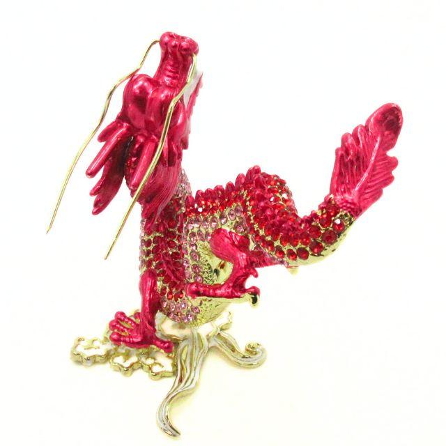 龍の置物 風水 赤龍 かわいい 紅龍 置物 最大長さ約13cm 赤龍の