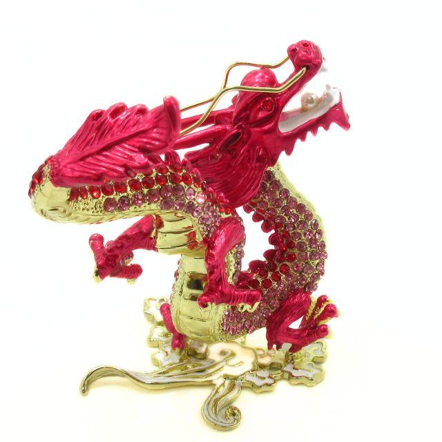 龍の置物 風水 赤龍 かわいい 紅龍 置物 最大長さ約13cm 赤龍の