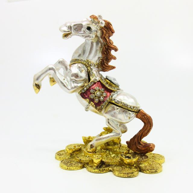 白馬 風水 置物 B 招財馬 干支 午 開運オブジェ インテリア 小物入れ