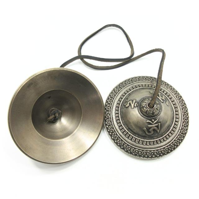 ティンシャ チベタンベル 特大サイズ約91mm 梵字 7メタル