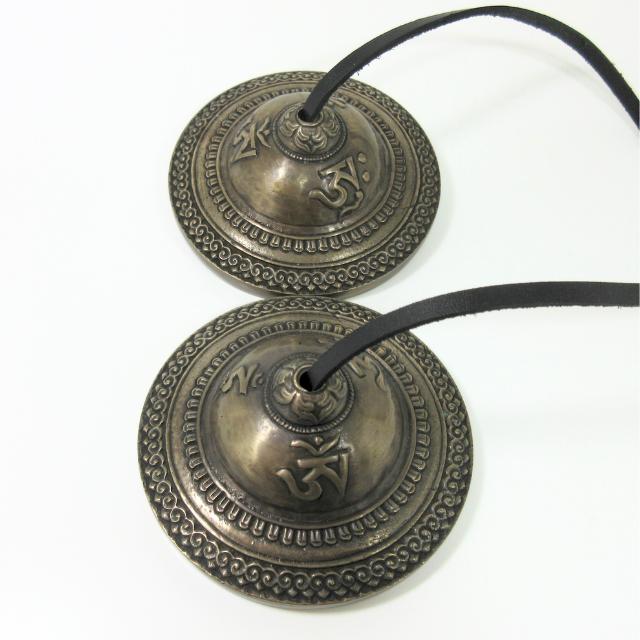 ティンシャ チベタンベル 特大サイズ約91mm 梵字 7メタル