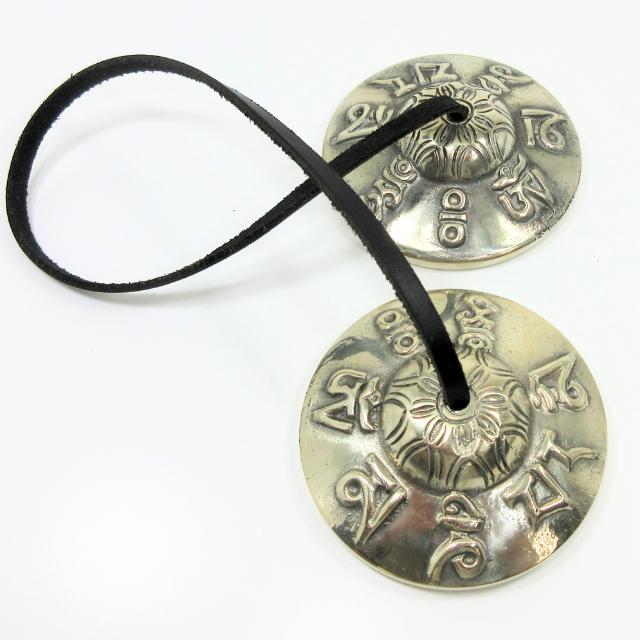 ティンシャ チベタンベル セブンメタル 音浄化 梵字 φ7．5cm