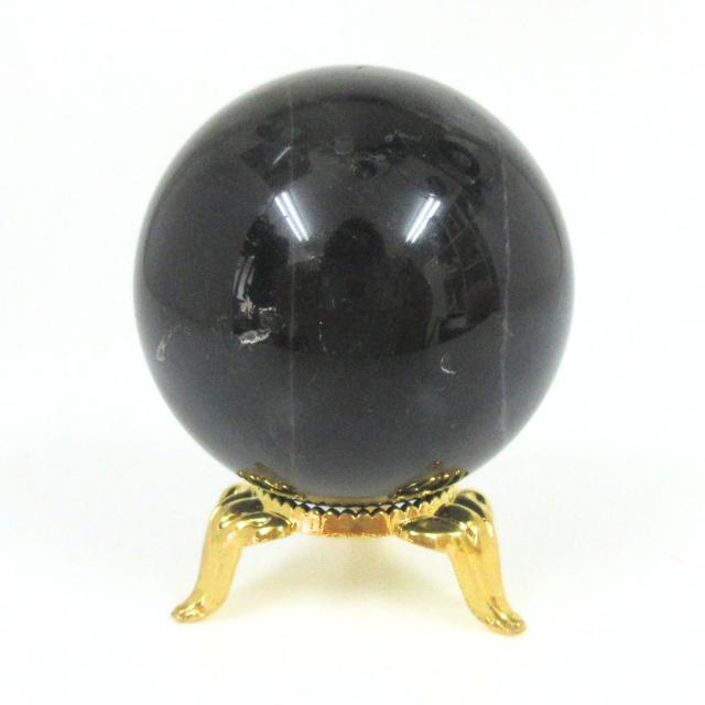 黒水晶 モリオン 丸玉 46mm B 天然石 パワーストーン 魔除け 厄除け