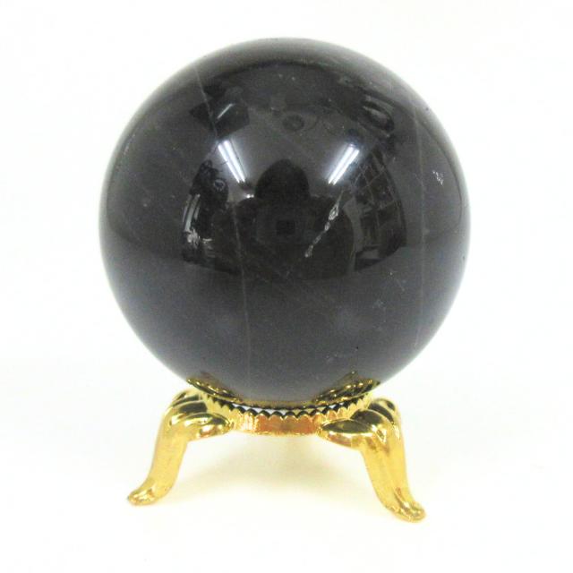 黒水晶 モリオン 丸玉 46mm B 天然石 パワーストーン 魔除け 厄除け