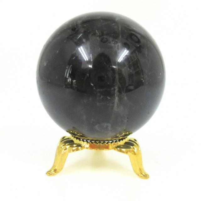 モリオン丸玉　黒水晶　パワーストーン　鑑賞石　天然石　自然石　原石 黒水晶 モリオン 丸玉 46．5mm 天然石 パワーストーン 魔除け