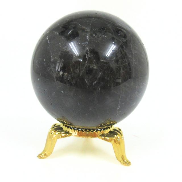 黒水晶 モリオン 丸玉 47mm A 天然石 パワーストーン 魔除け 厄除け