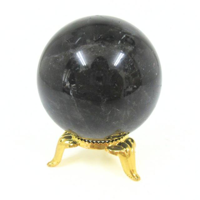 黒水晶 モリオン 丸玉 47mm A 天然石 パワーストーン 魔除け 厄除け