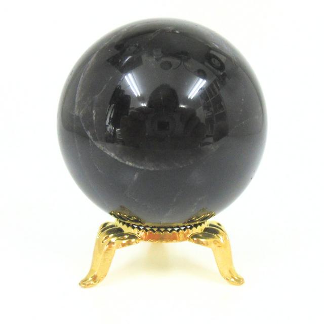 モリオン迫力の大玉9kg邪気を祓い運気向上(購入者特典有り) 黒水晶 モリオン 丸玉47．5mm C 天然石 パワーストーン 魔除け