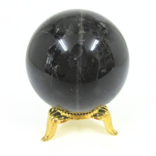 黒水晶 モリオン 丸玉 48．5mm 天然石 パワーストーン 魔除け