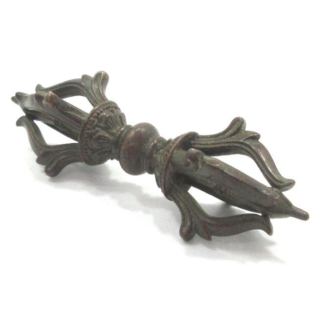 密教法具 五鈷杵 バジュラ 金剛杵 銅製 長さ約9．2cm 降魔杵