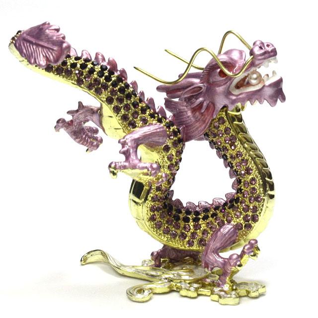 龍 紫龍 龍の置物 雲上紫龍 金龍 置物 ラインストーン装飾 五爪龍 皇帝 