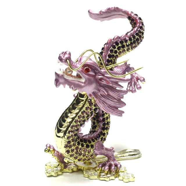 龍 紫龍 龍の置物 雲上紫龍 金龍 置物 ラインストーン装飾 五爪龍 皇帝