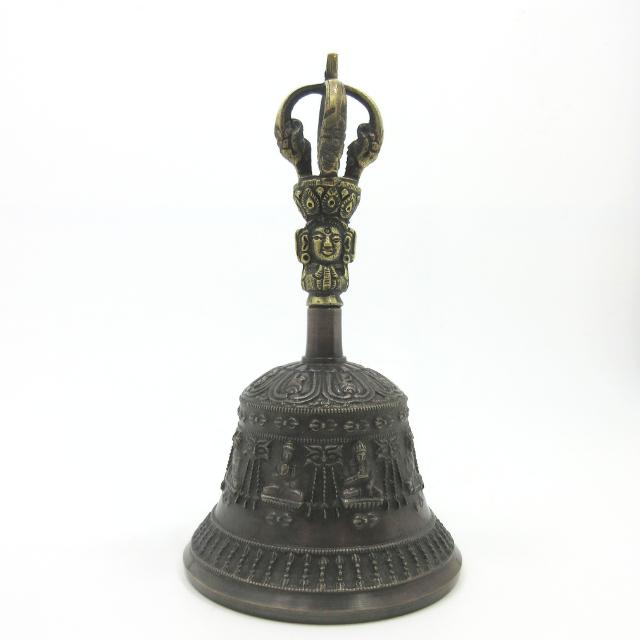 【修縁堂】金剛塔鈴 鐘 法器仏具 チベット密教 バジュラ希少vajra21CM ガンター 金剛鈴 バジュラ 金剛杵 セット 八仏陀 高音質 高さ約