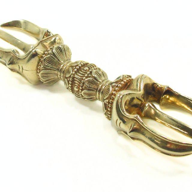 金剛杵 三鈷杵 ドルジェ バジュラ 長さ約13cm 精品 細緻彫り 真鍮