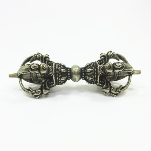 金剛杵 五鈷杵 バジュラ 長さ約11．5cm 白銅製 密教法具