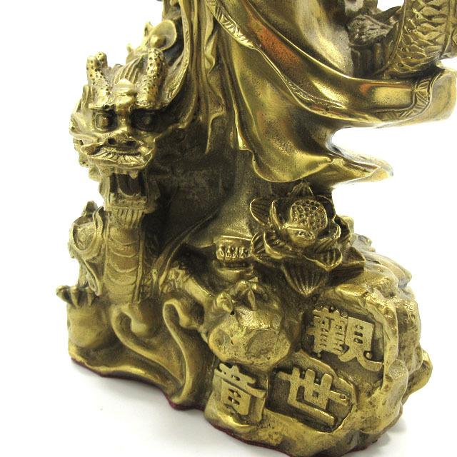龍 観音 銅製 置物 龍上観音 仏像 高さ約24cm 特大サイズ 龍 龍 観音 銅製 置物 龍上観音 仏像 高さ約24cm 特大サイズ 龍